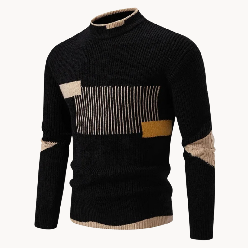 Lucas | Geometrisches Muster Stehkragen Pullover für Männer