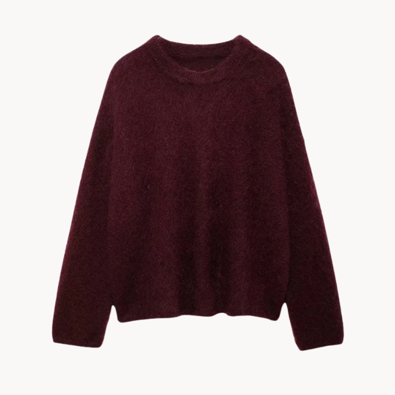 Frieda | Luxuriöser weicher burgunderfarbener Damenpullover