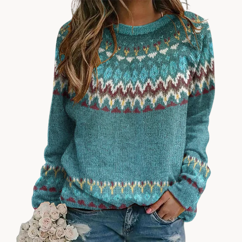 Fleur | Elegantes Retro-Wellendesign Damenpullover
