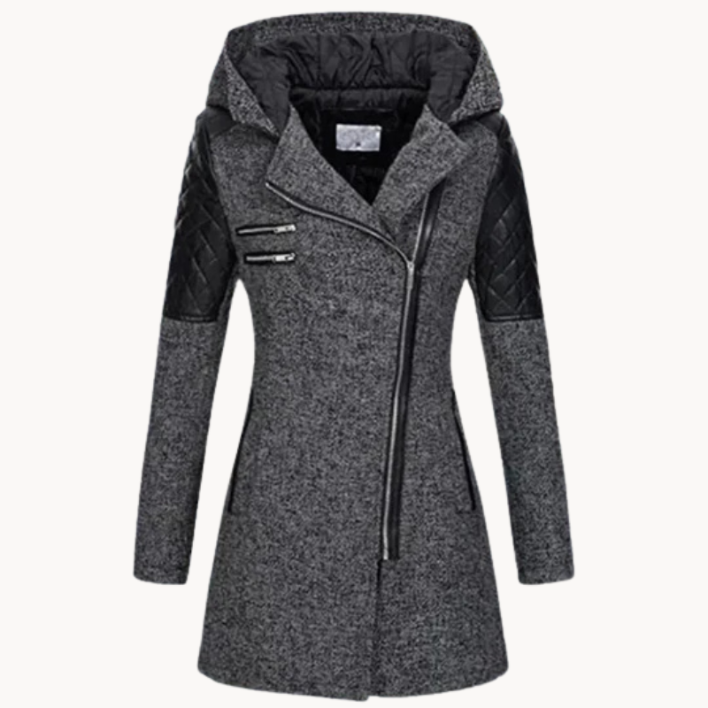 Aurore | Langer warmer Damen-Wintermantel mit Kapuze