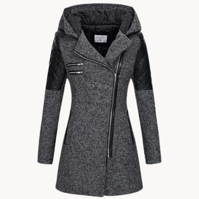 Aurore | Langer warmer Damen-Wintermantel mit Kapuze