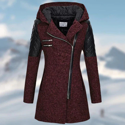 Aurore | Langer warmer Damen-Wintermantel mit Kapuze
