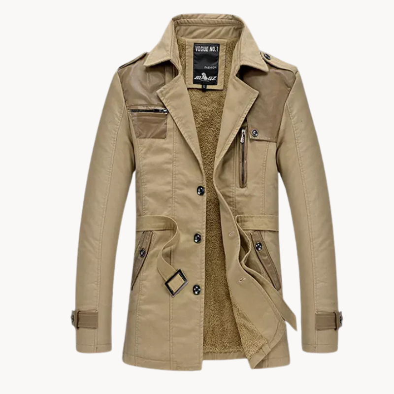 Ludwig | Eleganter isolierter langer Trenchcoat für Herren