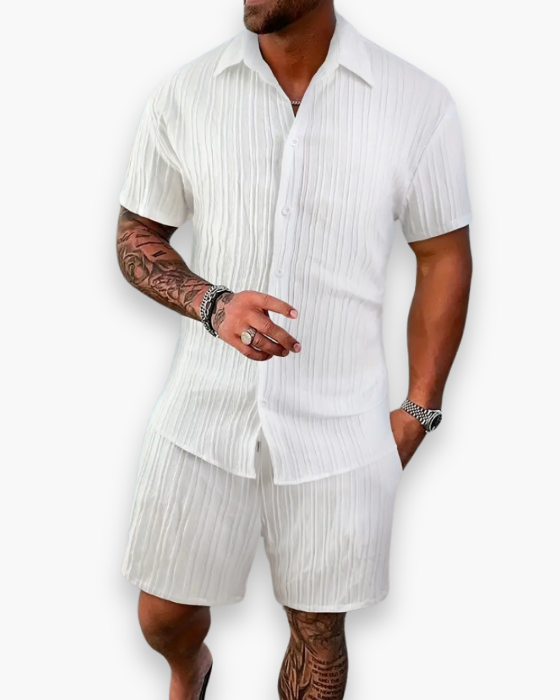 Herren Elegantes Sommer Set | Shirt Und Shorts