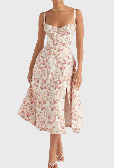 Karoline | Midi-Bustier-Korsett-Sonnenkleid