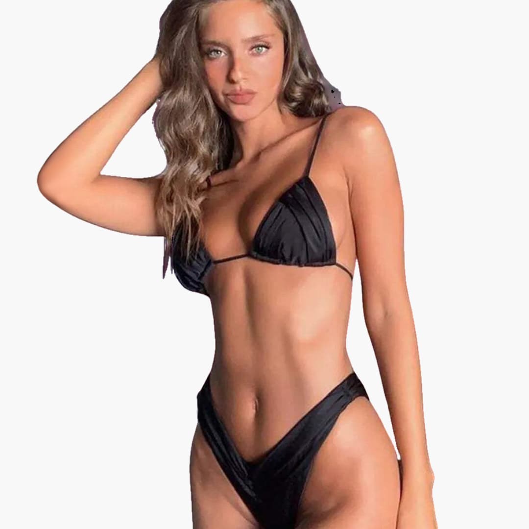 Damen-Bikini-Set mit Triangel-Oberteil und hochgeschnittener Bikinihose