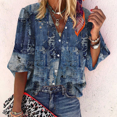 Vanessa | Trendy Boho Casual V Ausschnitt Bluse