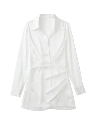 Sabine | Satin Abendkleid mit V Ausschnitt