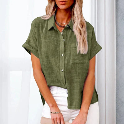 Koleen – Baumwoll-Leinen-Bluse mit Knöpfen