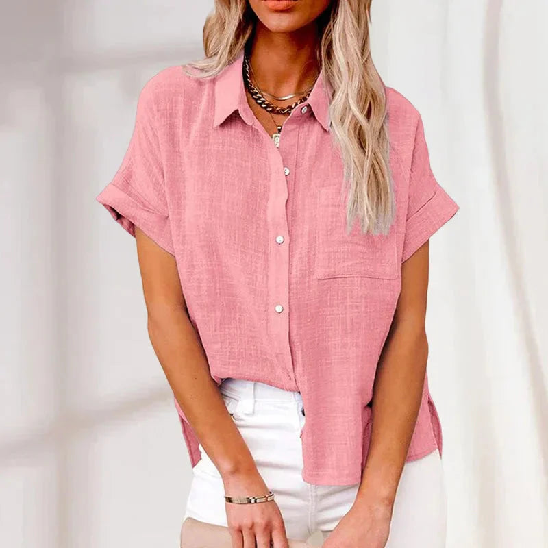 Koleen – Baumwoll-Leinen-Bluse mit Knöpfen