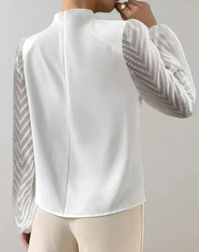 Eloise - elegantes weißes top mit rundhalsbluse