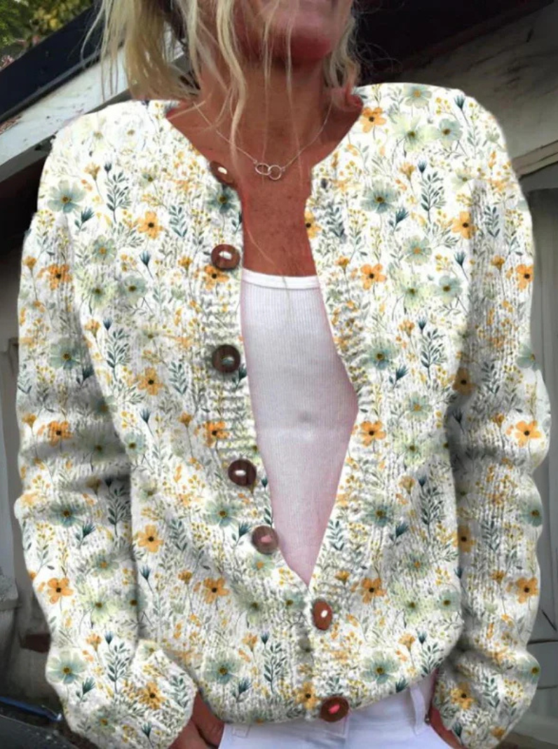 STYLISCHE CARDIGAN MIT BLUMENMUSTER