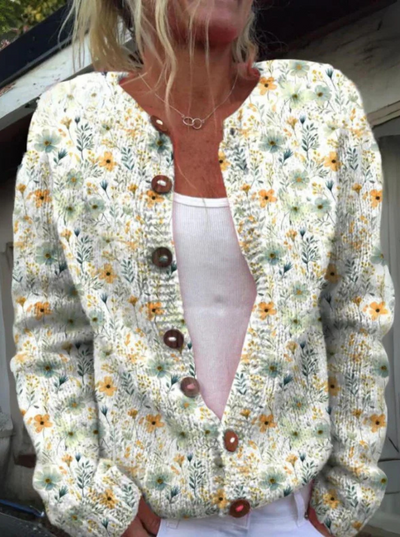 STYLISCHE CARDIGAN MIT BLUMENMUSTER