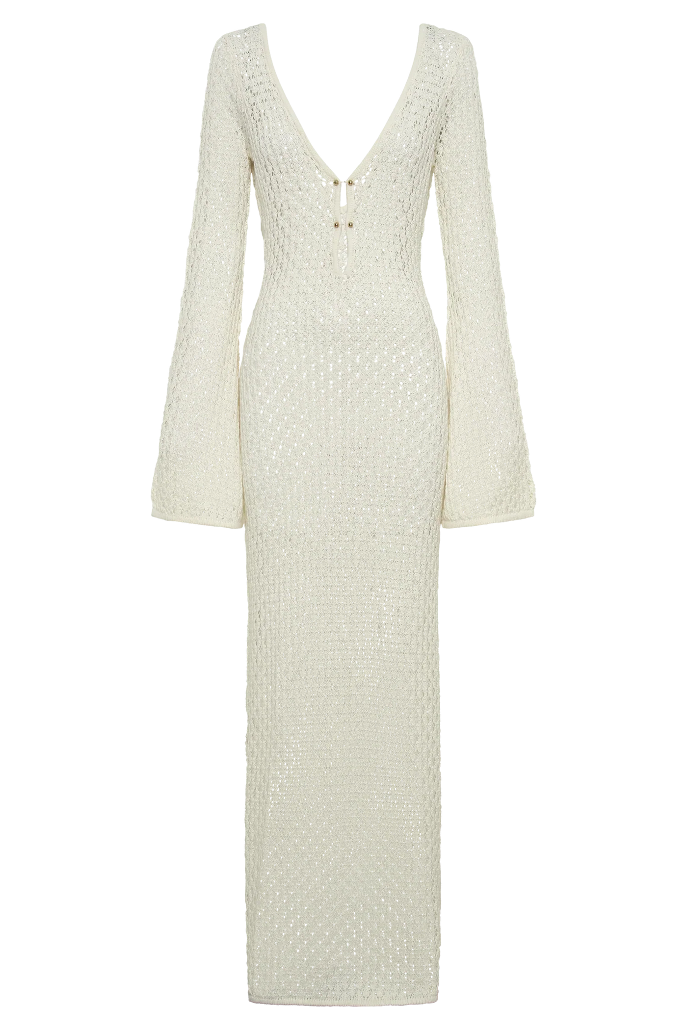 Liviane - Gehäkeltes Maxikleid mit Fishtail-Ärmeln