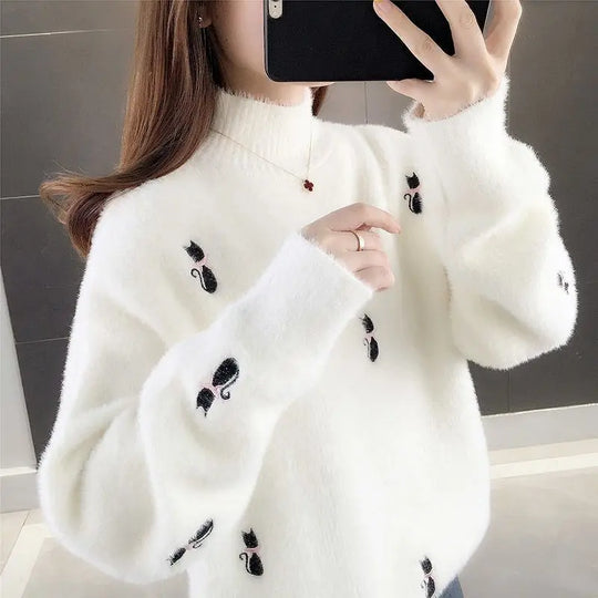 Mariana | Weicher flauschiger Damen-Rollkragenpullover