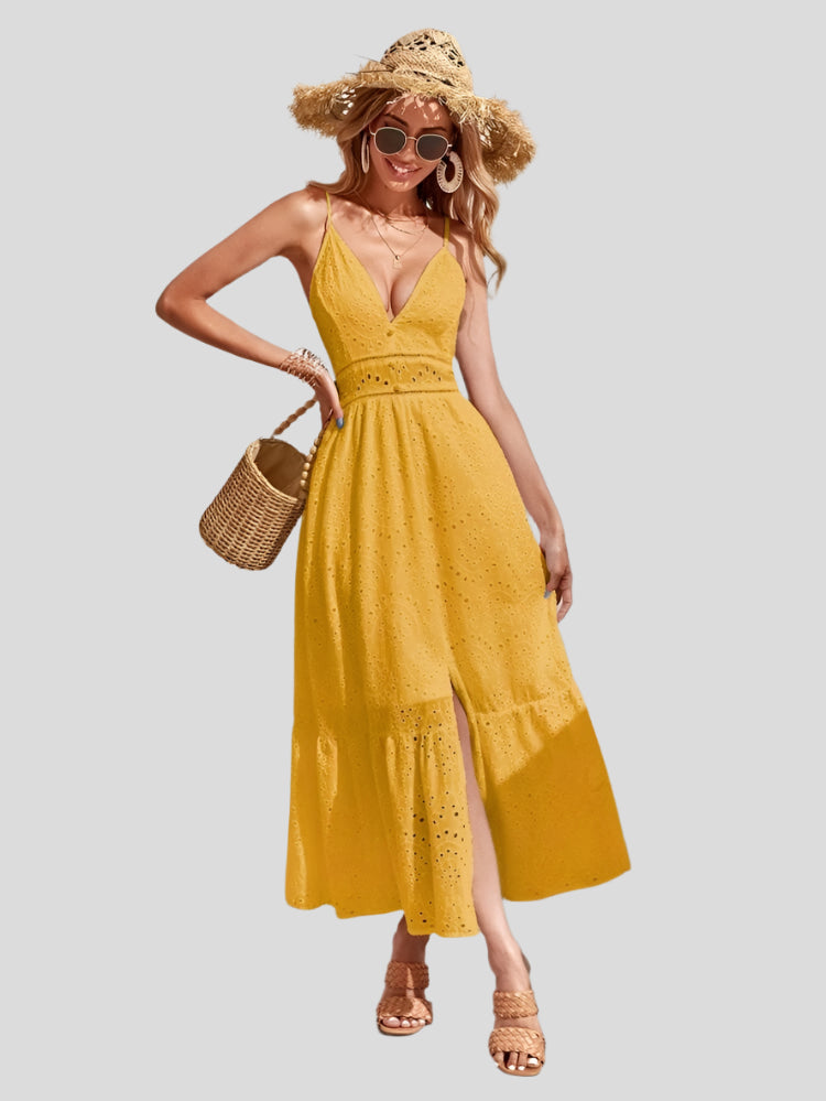 Amélie Refined Lang Sommerkleid mit Dünnen Trägern