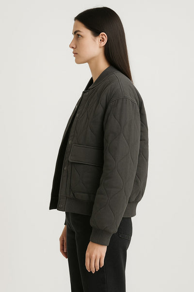 Oversized Damen Bomberjacke – Übergangsjacke mit Reißverschluss