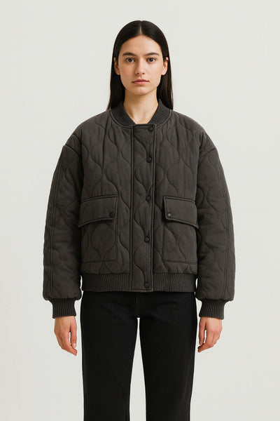 Oversized Damen Bomberjacke – Übergangsjacke mit Reißverschluss