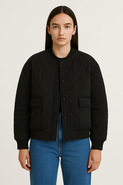 Oversized Damen Bomberjacke – Übergangsjacke mit Reißverschluss