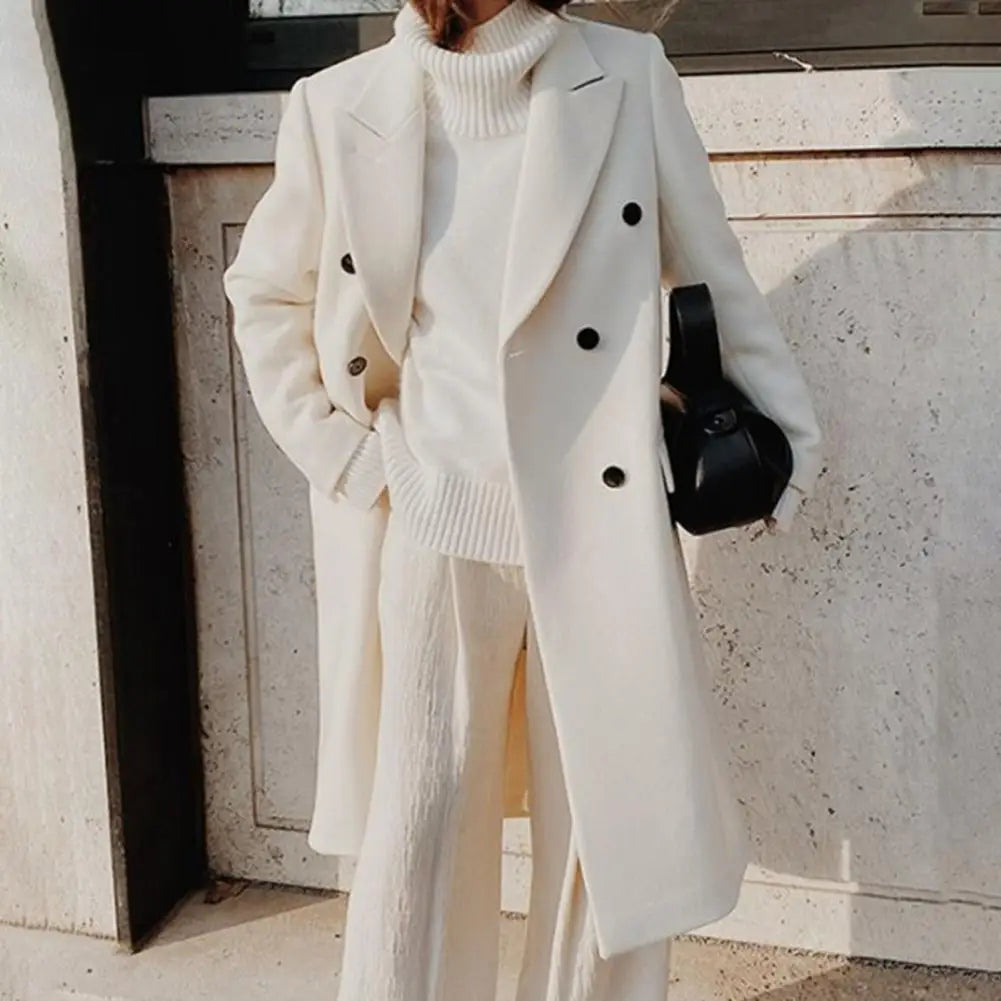 Eleganter Damen Trenchcoat – Doppelreihig & Reverskragen – Herbst & Winter