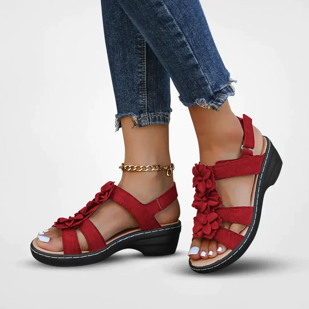 FLORESSA - ORTHOPÄDISCHE SANDALEN MIT BLUMENAKZENT