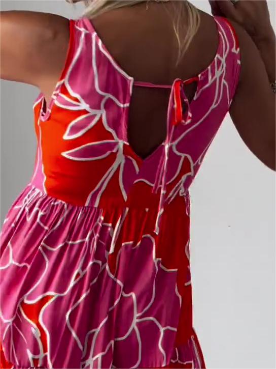 HELGA ÄRMELLOSES KLEID MIT PRINT
