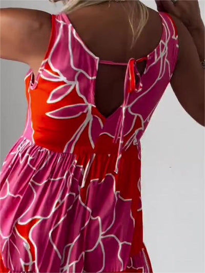 HELGA ÄRMELLOSES KLEID MIT PRINT