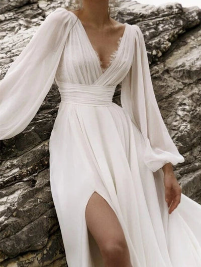 Zaira | Boho Langen Ärmeln Maxikleid