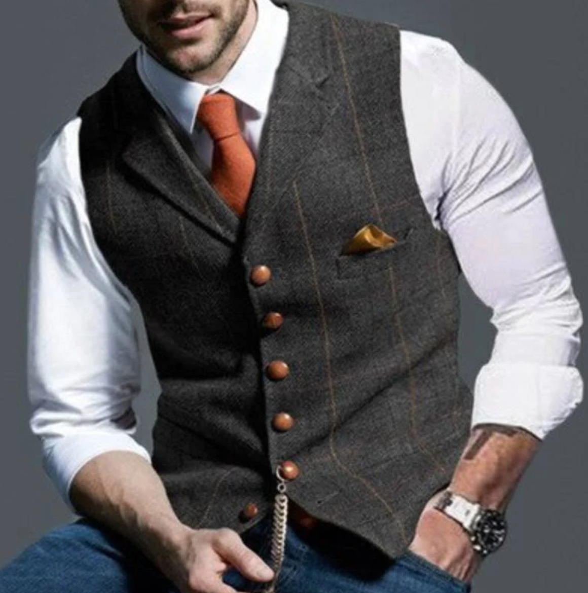 Gary | Klassisch Elegante Karo Herrenweste