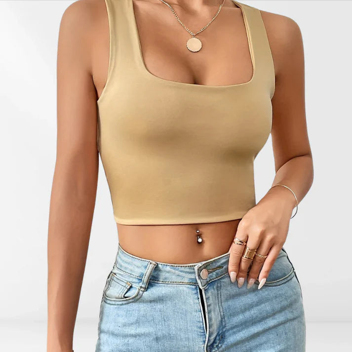 Kessira – Stylisches Crop-Tanktop mit eckigem Ausschnitt