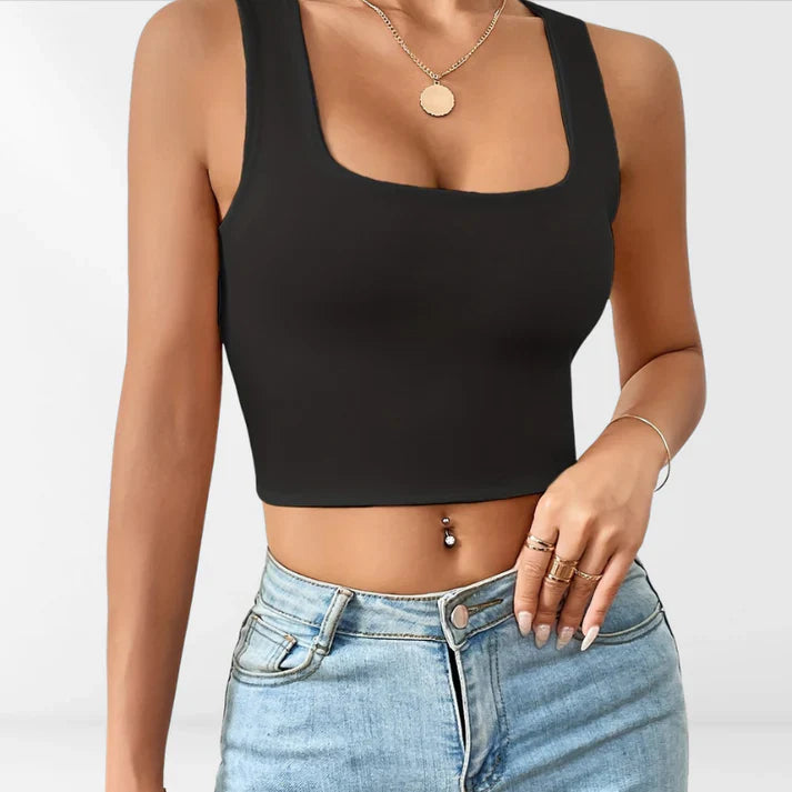 Kessira – Stylisches Crop-Tanktop mit eckigem Ausschnitt