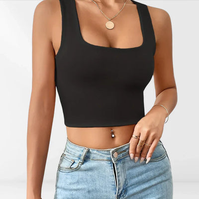 Kessira – Stylisches Crop-Tanktop mit eckigem Ausschnitt