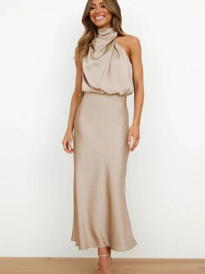 Lyka – Satin-Midikleid mit Neckholder