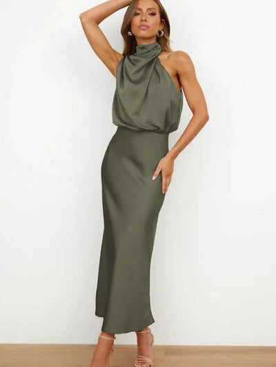 Lyka – Satin-Midikleid mit Neckholder