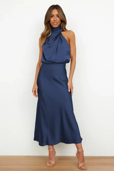 Lyka – Satin-Midikleid mit Neckholder