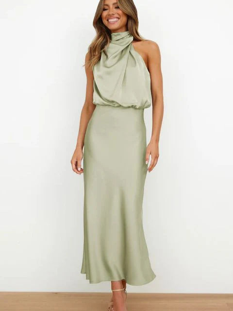 Lyka – Satin-Midikleid mit Neckholder