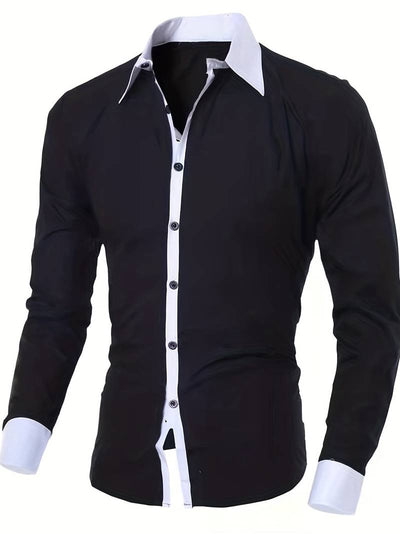 Wulfric | Stylisches Button-Up Kontrast Herrenhemd
