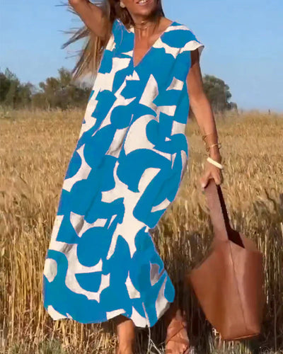 Goldie – Maxikleid mit abstraktem Print