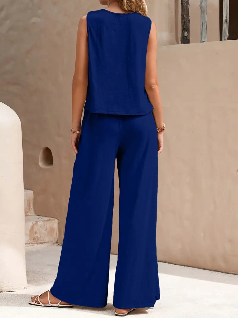 Remy – Elegantes Set aus ärmellosem Top und Hose