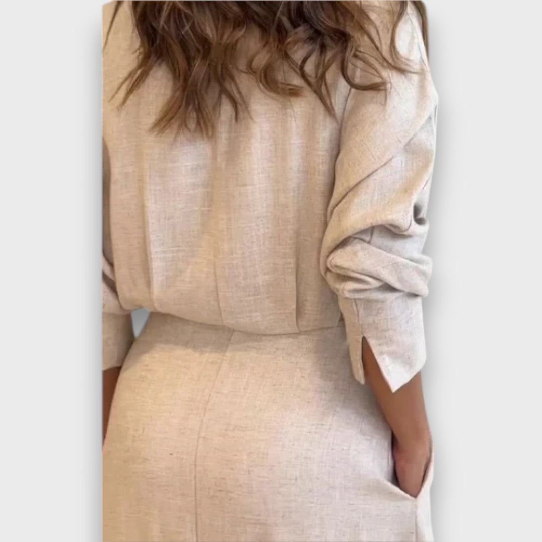 Lea – Luftiges Hemdblusenkleid mit Gürtel