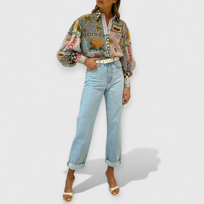 Clara | Nostalgisches Shirt mit Blouson-Ärmeln