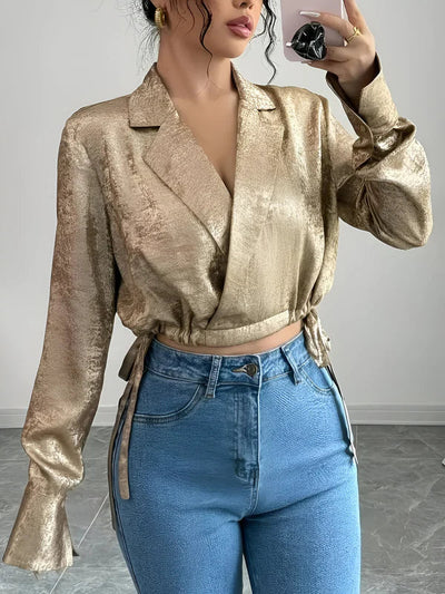 Rosilyn – elegante goldene bluse für damen