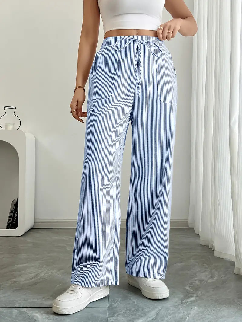 VIOLA - ELEGANTE GESTREIFTE HOSE MIT TASCHEN