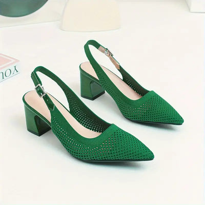 Rinika – Schicke Slingback-Pumps aus Mesh-Strick