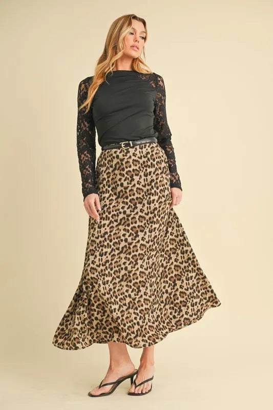 Aemi+Co Leopard Midi Skirt