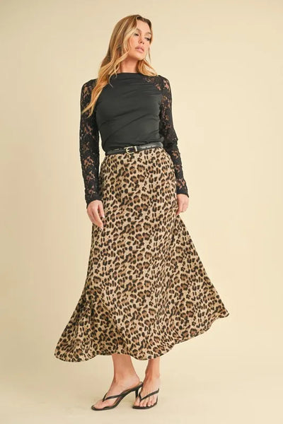 Aemi+Co Leopard Midi Skirt