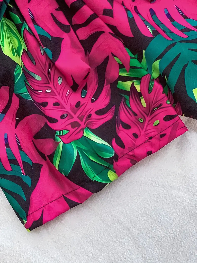 Elkie – Set aus geripptem Baumwoll-Tanktop und bedruckten Shorts