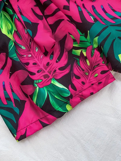 Elkie – Set aus geripptem Baumwoll-Tanktop und bedruckten Shorts