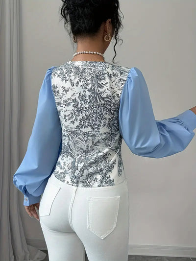 Joycie - vintage-baumwollbluse mit puffärmeln