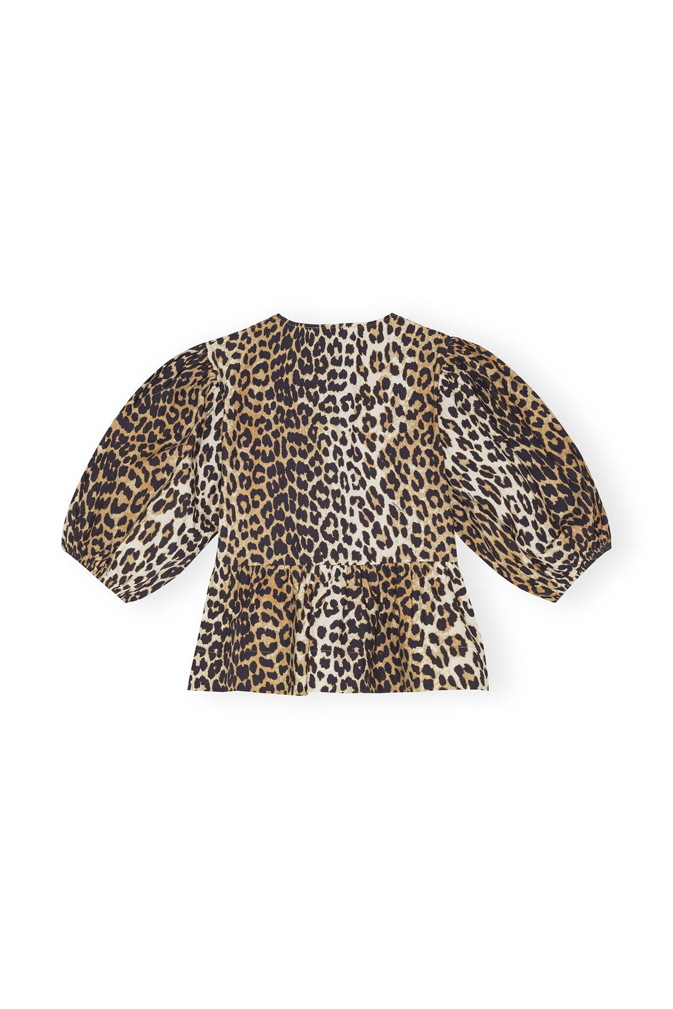 Damenbluse mit Puffärmeln – Leopardenmuster – V-Ausschnitt – Lockerer Schnitt